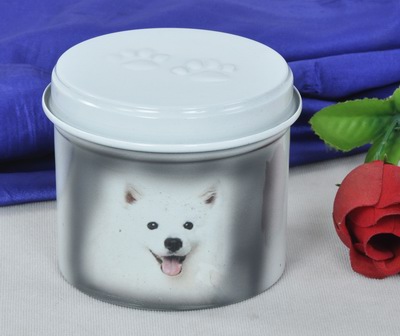 IRON PET CHEAP URN
ITEM NO. 6893
MATERIAL:- IRON ROUND PET URN.
SIZE:- 12 CMS.
CAPACITY:- 1.00 ML
FINISH:-  IVORY WHITE TOP PAW MARK DOG COMPUTERISED IMAGE.
PACKING :- SINGLE BOX UNDER 48 PCS MASTER CARTON
Keywords: ASHES FOR POT