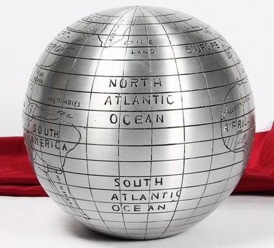 ALUMINIUM CREMATION URN
ITEM NO. 7065
MATERIAL:- ALUMINIUM
DESCRIPTION:- METAL CREMATION URN
SIZE:- 20 CM.
CAPACITY:- 3.50 ML
FINISH:- ROUND ENGRAVED WORLD GLOBE
PRICE:- 
PACKING:- SINGLE BOX STYRO FOAM UNDER 4 PCS MASTER CARTON
Keywords: FUNERAL URN