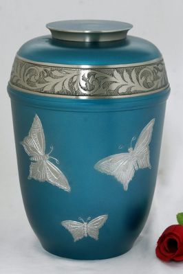 METAL CREMATION ADULT URN
ITEM NO. 6643
DESCRIPTION:- METAL CREMATION URN
SIZE:- 27 CM.
CAPACITY:- 3.50 ML
FINISH:- BLUE SILVER BUTTERFLY ENGRAVE
PRICE:- 
PACKING:- SINGLE BOX STYRO FOAM UNDER 4 PCS MASTER CARTON.

Keywords: ASHES FOR POT
