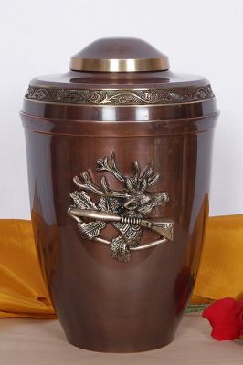 METAL CREMATION ADULT URN
ITEM NO. 6675
DESCRIPTION:- METAL CREMATION URN
SIZE:- 27 CM.
CAPACITY:- 3.50 ML
FINISH:- OILY BRONZE HUNTING
PRICE:- 
PACKING:- SINGLE BOX STYRO FOAM UNDER 4 PCS MASTER CARTON.

Keywords: ASHES FOR POT