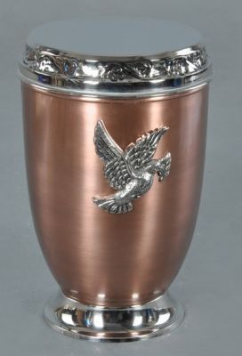 ITEM NO. 6738
DESCRIPTION:- BRASS URN
SIZE:- 30 CMS.
CAPACITY:-3.50 ML
FINISH:-  NICKLE BASE COPPER ANTIQUE SILVER PEGIN.
PRICE:-
PACKING:- SINGLE BOX STYRO FOAM UNDER 4 PCS MASTER CARTON
Keywords: FUNERAL URN