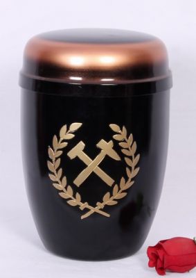 ITEM NO. 6852
DESCRIPTION:- IRON CHEAP URN.
SIZE:- 27 CMS.
CAPACITY:-3.50 ML
FINISH:-  BLACK GLOSSY COPPER SHADED WITH GOLDEN APPLIQUE.
PRICE:-
PACKING:- SINGLE BOX STYRO FOAM UNDER 4 PCS MASTER CARTON
Keywords: ASHES FOR POT
