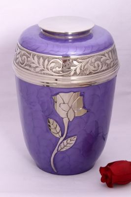 METAL CREMATION ADULT URN
ITEM NO. 6860
DESCRIPTION:- METAL CREMATION URN
SIZE:- 27 CM.
CAPACITY:- 3.50 ML
FINISH:- PURPLE ENAMELED SILVER ENGRAVE FLOWER
PRICE:- 
PACKING:- SINGLE BOX STYRO FOAM UNDER 4 PCS MASTER CARTON.

Keywords: FUNERAL URN