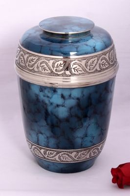METAL CREMATION ADULT URN
ITEM NO. 6861
DESCRIPTION:- METAL CREMATION URN
SIZE:- 27 CM.
CAPACITY:- 3.50 ML
FINISH:- BLUE FIRE FOX SILVER ANTIQUE BAND
PRICE:- 
PACKING:- SINGLE BOX STYRO FOAM UNDER 4 PCS MASTER CARTON.

Keywords: ASHES FOR POT