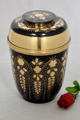 METAL CREMATION ADULT URN
ITEM NO. 6865
DESCRIPTION:- METAL CREMATION URN
SIZE:- 27 CM.
CAPACITY:- 3.50 ML
FINISH:-  BLACK PLATING POLISH ENGRAVE VINES
PRICE:- 
PACKING:- SINGLE BOX STYRO FOAM UNDER 4 PCS MASTER CARTON.
Keywords: FUNERAL URN