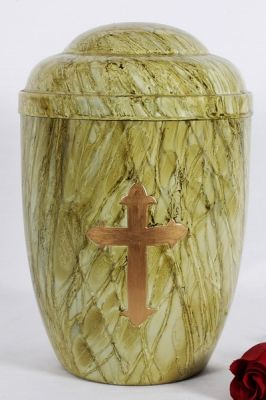 IRON CHEAP URN.
ITEM NO. 6977
DESCRIPTION:- IRON CHEAP URN.
SIZE:- 27 CMS.
CAPACITY:- 3.50 ML
FINISH:- GREEN MARBLE DESIGN WITH CROSS IN GOLDEN.
PRICE:-
PACKING:- SINGLE BOX STYRO FOAM UNDER 4 PCS MASTER CARTON

Keywords: ASHES FOR POT