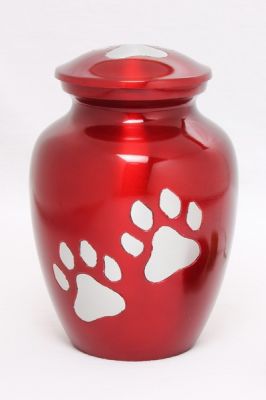 ALMINIUM PET URN
ITEM NO. 7040
DESCRIPTION:-  ALUMINIUM CREMATION PET URN
SIZE:- 15 CM.
CAPACITY:-  1.50  ML
FINISH:-  RED TWO ENGRAVED PAW MARK.
PRICE:- 
PACKING:- SINGLE BOX STYRO FOAM UNDER 12 PCS MASTER CARTON.

Keywords: ASHES FOR POT
