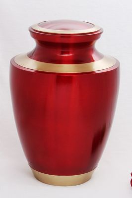 METAL CREMATION URN
ITEM NO. 7053
DESCRIPTION:- METAL CREMATION URN
SIZE:-  25 CM.
CAPACITY:- 3.50 ML
FINISH:-  ROYAL RED TWO BAND BRASS MAT
PRICE:- 
PACKING:- SINGLE BOX STYRO FOAM UNDER 4 PCS MASTER CARTON

Keywords: FUNERAL URN