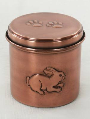 IRON PET CHEAP URN
TEM NO. 7187
MATERIAL:- IRON RABBIT ROUND URN.
SIZE:- 12X12 CMS.
CAPACITY:-  1.00 ML.
FINISH:-  COPPER ANTIQUE PAW ENGRAVED MARK ON LID & RABBITE ENGRAVED IMAGE.
PACKING :- SINGLE BOX UNDER 12 PCS 7 LAYER CORRUGATED MASTER CARTON.
Keywords: PET URN