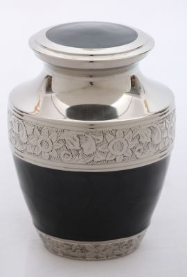 PET URN
ITEM NO. 7212
MATERIAL:- BRASS CLASSIC URN.
SIZE:- 14 CMS.
CAPACITY:- 1.50 ML
FINISH:-  BLACK NICKLE ENGRAVED.
PACKING :- SINGLE BOX UNDER 12 PCS MASTER CARTON
Keywords: ASHES FOR POT