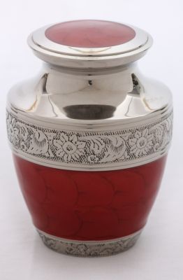 PET URN
ITEM NO. 7213
MATERIAL:- BRASS CLASSIC URN.
SIZE:-  14 CMS.
CAPACITY:- 1.50 ML
FINISH:- RED NICKLE ENGRAVED 
PACKING :- SINGLE BOX UNDER 12 PCS MASTER CARTON
Keywords: ASHES FOR POT