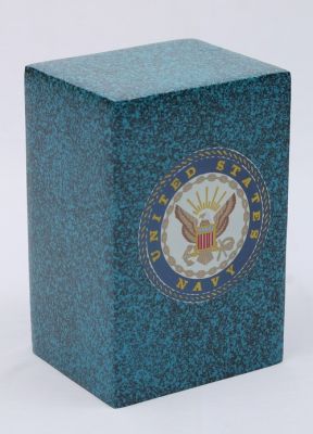 ALUMINIUM URN
ITEM NO. 7235
DESCRIPTION:- ALUMINIUM RECTANGLE URN
SIZE:-    23X13X15 CMS.
CAPACITY:-2.50 ML
FINISH:-  MARBLE BLUE FINISH US NAVY LOGO
PRICE:-
PACKING:- SINGLE BOX STYRO FOAM UNDER 4 PCS MASTER CARTON

Keywords: FUNERAL URN