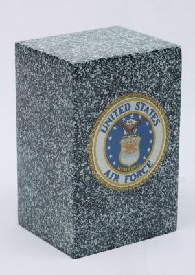 ALUMINIUM URN
ITEM NO. 7236
DESCRIPTION:- ALUMINIUM RECTANGLE URN
SIZE:-     23X13X15 CMS.
CAPACITY:-2.50 ML
FINISH:- STONE BLACK FINISH WITH US AIR FORCE LOGO.
PRICE:-
PACKING:- SINGLE BOX STYRO FOAM UNDER 4 PCS MASTER CARTON

Keywords: FUNERAL URN